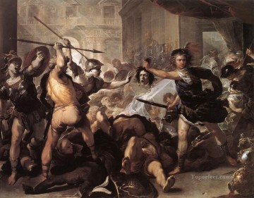  Fighting Painting - Perseus Fighting Phineus And His Companions Baroque Luca Giordano